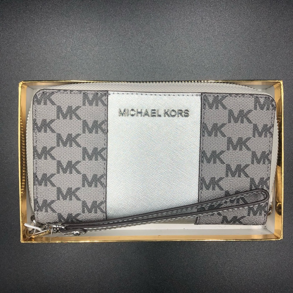Michael Kors Silver Wristlet